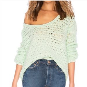 FREE PEOPLE NWOT COMFY GREEN SWEATER XS